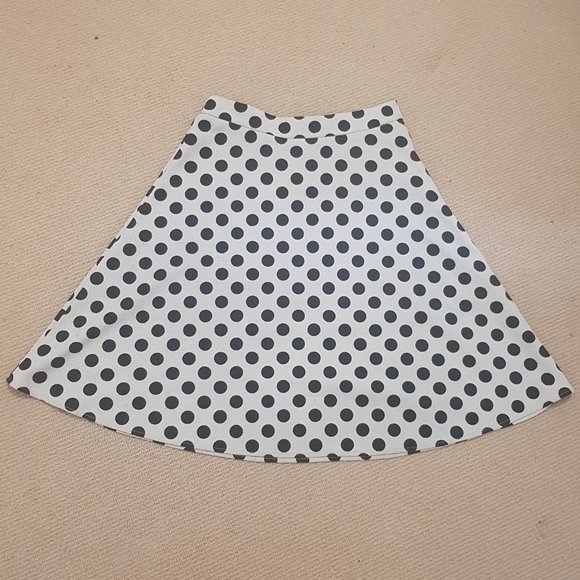 B&W Polka Dot Skirt by DCPRI (orig. from Modcloth) - Picture 1 of 8